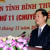 Ông Đoàn Anh Dũng, Chủ tịch UBND tỉnh Bình Thuận, phát biểu nhận nhiệm vụ. (Ảnh: Nguyễn Thanh/TTXVN)