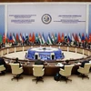 Quang cảnh Hội nghị thượng đỉnh Tổ chức Hợp tác Thượng Hải (SCO) ở Samarkand, Uzbekistan ngày 16/9/2022. (Ảnh: AFP/TTXVN)