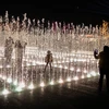 Đài phun nước được thắp sáng lung linh dịp Giáng sinh tại Athens, Hy Lạp. (Ảnh: THX/TTXVN)
