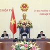 Chủ tịch Quốc hội Vương Đình Huệ phát biểu khai mạc phiên họp. 