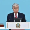 Tổng thống Kassym-Jomart Tokayev phát biểu tại lễ tuyên thệ nhậm chức ở Astana, ngày 26/11/2022. (Ảnh: AFP/TTXVN)