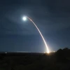 Một vụ thử tên lửa đạn đạo liên lục địa (ICBM) Minuteman III của Mỹ tại căn cứ không quân Vandenberg, bang California ngày 5/2/2020. (Ảnh: AFP/TTXVN)