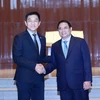 Thủ tướng Phạm Minh Chính hội kiến Chủ tịch Quốc hội Singapore Tan Chuan-Jin. (Ảnh: Dương Giang/TTXVN)