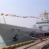 Tàu tuần tra Settsu của Lực lượng Bảo vệ bờ biển Nhật Bản cập cảng Tiên Sa thăm thành phố Đà Nẵng. (Ảnh: Trần Lê Lâm/TTXVN)