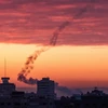 Rocket được phóng đi từ Dải Gaza hướng về lãnh thổ Israel, ngày 23/2/2023. (Ảnh: AFP/TTXVN)