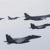 Các máy bay chiến đấu của Mỹ và Hàn Quốc tham gia cuộc tập trận không quân chung trên vùng biển phía Tây Hàn Quốc ngày 3/3/2023. (Ảnh: Yonhap/TTXVN)