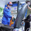 Mua bán xăng, dầu tại một điểm kinh doanh xăng, dầu trên địa bàn Hà Nội. (Ảnh: Trần Việt/TTXVN)