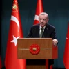 Tổng thống Thổ Nhĩ Kỳ Tayyip Erdogan phát biểu tại cuộc họp báo ở Ankara. (Ảnh: AFP/TTXVN)