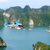 Máy bay Bell-505 thuộc Công ty Trực thăng Miền Bắc thuộc Tổng Công ty Trực thăng Việt Nam (Binh đoàn 18). (Ảnh: TTXVN phát)