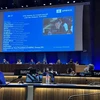 Thứ trưởng Hà Kim Ngọc phát biểu trong phiên khai mạc Kỳ họp lần thứ 216 Hội đồng Chấp hành của UNESCO tại Paris, Pháp. (Ảnh: Thu Hà/TTXVN)