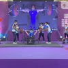 Lê Văn Công thành công ở lần cử đầu tiên với 160kg tại ASEAN Para Games 11. (Ảnh: Hữu Chiến-Văn Phong/TTXVN)