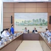 Đoàn đại biểu Quốc hội thành phố Hải Phòng và các tỉnh Lai Châu, Thừa Thiên Huế thảo luận ở tổ. (Ảnh: Doãn Tấn/TTXVN)