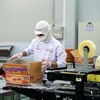 Dây chuyền sản xuất mì ăn liền tại nhà máy của Công ty Cổ phần Acecook Việt Nam (chi nhánh Vĩnh Long), doanh nghiệp 100% vốn đầu tư của Nhật Bản, tại Khu công nghiệp Hòa Phú, Vĩnh Long. (Ảnh minh họa: Danh Lam/TTXVN)