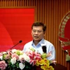Ông Lê Minh Trí, Viện trưởng Viện Kiểm sát Nhân dân tối cao phát biểu tại hội nghị. (Ảnh: Thành Chung/TTXVN)