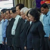 Các vị lãnh đạo Đảng, Nhà nước dự Lễ Truy điệu nguyên Trưởng Ban Tổ chức Trung ương Lê Phước Thọ. (Ảnh: Thanh Liêm/TTXVN)