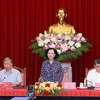 Bà Trương Thị Mai, Ủy viên Bộ Chính trị, Thường trực Ban Bí thư, Trưởng Ban Tổ chức Trung ương phát biểu chỉ đạo hội nghị. (Ảnh: Phương Hoa/TTXVN)