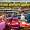 Gạo được bày bán tại một siêu thị ở Bangkok, Thái Lan. (Ảnh: AFP/TTXVN)