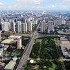 Khu vực quận Cầu Giấy Hà Nội là nơi có tốc độ đô thị cao với nhiều tòa nhà cao tầng hiện đạị. (Ảnh: Danh Lam/TTXVN)