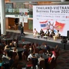 Một số doanh nghiệp start-up của Việt Nam và Thái Lan chia sẻ kinh nghiệm tại diễn đàn. (Ảnh: Huy Tiến/TTXVN)
