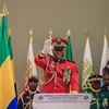 Tướng Brice Oligui Nguema tại lễ tuyên thệ nhậm chức "Tổng thống chuyển tiếp" ở Libreville, Gabon, ngày 4/9/2023. (Ảnh: AFP/TTXVN)