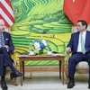 Thủ tướng Phạm Minh Chính hội kiến Tổng thống Hoa Kỳ Joe Biden. (Ảnh: Dương Giang/TTXVN)