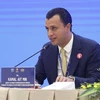 Nghị sỹ Maroc, thành viên Ban Lãnh đạo Diễn đàn Nghị sỹ Trẻ Liên minh Nghị viện Thế giới (IPU) Kamal Ait Mik phát biểu. (Ảnh: TTXVN)