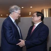 Thủ tướng Phạm Minh Chính tiếp Nhà sáng lập kiêm Chủ tịch Tập đoàn Microsoft Bill Gates. (Ảnh: Dương Giang/TTXVN)