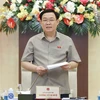 Chủ tịch Quốc hội Vương Đình Huệ phát biểu bế mạc phiên họp. (Ảnh: Doãn Tấn/TTXVN)