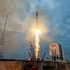 Tên lửa đẩy Soyuz-2.1b, mang theo tàu vũ trụ Luna-25, rời bệ phóng từ sân bay vũ trụ Vostochny ở vùng Viễn Đông, LB Nga ngày 11/8/2023. (Ảnh: AFP/TTXVN)
