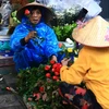 Cửa hàng hoa trên phố Trần Xuân Soạn. (Ảnh: Hoàng Hiếu/TTXVN)