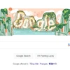 Google đã đặt hình ảnh biểu tượng tạm thời (Doodle) trên trang chủ là bức tranh minh họa sống động về cảnh Vịnh Hạ Long.
