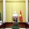 Chủ tịch nước Võ Văn Thưởng chủ trì Phiên họp thứ tư Hội đồng Quốc phòng và An ninh nhiệm kỳ 2021-2026. (Ảnh: Thống Nhất/ TTXVN)
