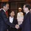 Chủ tịch nước Võ Văn Thưởng và Tổng thống Indonesia Joko Widodo. (Ảnh: Thống Nhất/TTXVN)