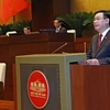 Chủ tịch Quốc hội Vương Đình Huệ phát biểu khai mạc Kỳ họp bất thường lần thứ 5, Quốc hội khóa XV. (Ảnh: Nhan Sáng/TTXVN)