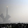 Tên lửa Gravity-1 mang theo 3 vệ tinh viễn thám rời bệ phóng ở ngoài khơi bờ biển tỉnh Sơn Đông, Trung Quốc, ngày 11/1/2024. (Ảnh minh họa: THX/TTXVN)