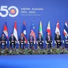 Thủ tướng Australia Anthony Albanese, Thủ tướng Phạm Minh Chính cùng các Trưởng đoàn và Tổng Thư ký ASEAN Kao Kim Hourn. (Ảnh: Dương Giang/TTXVN)