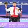 Đô cử Qi Yongkai của Trung Quốc giành Huy chương vàng ở hạng cân 59 kg nam tại Đại hội Thể thao Người khuyết tật châu Á lần thứ 4 ở Hàng Châu, Trung Quốc, ngày 24/10/2023. (Ảnh: THX/TTXVN)