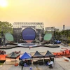 Sân khấu diễn ra Lễ khai mạc Năm Du lịch Quốc gia - Điện Biên và Lễ hội Hoa Ban năm 2024. (Ảnh: Xuân Tư/TTXVN)