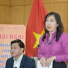 Thứ trưởng Bộ Ngoại giao Lê Thị Thu Hằng, Chủ nhiệm Ủy ban Nhà nước về người Việt Nam ở nước ngoài phát biểu tại Hội nghị. (Ảnh: Diệp Trương/TTXVN)