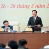 Phó Chủ tịch Quốc hội Nguyễn Khắc Định điều hành phiên thảo luận. (Ảnh: Phương Hoa/TTXVN)
