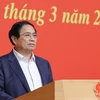 Thủ tướng Phạm Minh Chính chủ trì phiên họp thứ hai. (Ảnh: Dương Giang/TTXVN)
