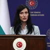 Ngoại trưởng Bulgaria Mariya Gabriel trong cuộc họp báo tại Ankara, Thổ Nhĩ Kỳ. (Ảnh: AFP/TTXVN)