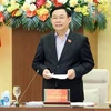 Chủ tịch Quốc hội Vương Đình Huệ phát biểu chỉ đạo. (Ảnh: Nhan Sáng/TTXVN)