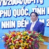 Thủ tướng Phạm MInh Chính phát biểu tại Hội nghị tổng kết Quyết định số 178 về phát triển tổng thể đảo Phú Quốc. (Ảnh: Dương Giang/TTXVN)