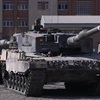 Binh sỹ Ukraine tham gia khóa huấn luyện trên xe tăng Leopard 2 tại Zaragoza, Tây Ban Nha, ngày 13/3/2023. (Ảnh: AFP/TTXVN)