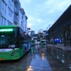 Tuyến xe buýt BRT 01 Kim Mã - Yên Nghĩa xuất phát từ bến Kim Mã. (Ảnh: Tuấn Anh/TTXVN)
