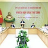 Thủ tướng Phạm Minh Chính chủ trì Phiên họp lần thứ tám của Ủy ban Quốc gia về Chuyển đổi Số. (Ảnh: Dương Giang/TTXVN)