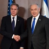 Ngoại trưởng Mỹ Antony Blinken (trái) hội kiến Thủ tướng Benjamin Netanyahu. (Ảnh: TTXVN phát)