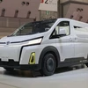 Một mẫu ôtô điện của hãng Toyoto được giới thiệu tại Tokyo, Nhật Bản, ngày 25/10/2023. (Ảnh: Kyodo/TTXVN)