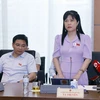 Đại biểu Quốc hội tỉnh Điện Biên Tạ Thị Yên phát biểu ý kiến. (Ảnh: Doãn Tấn/TTXVN)